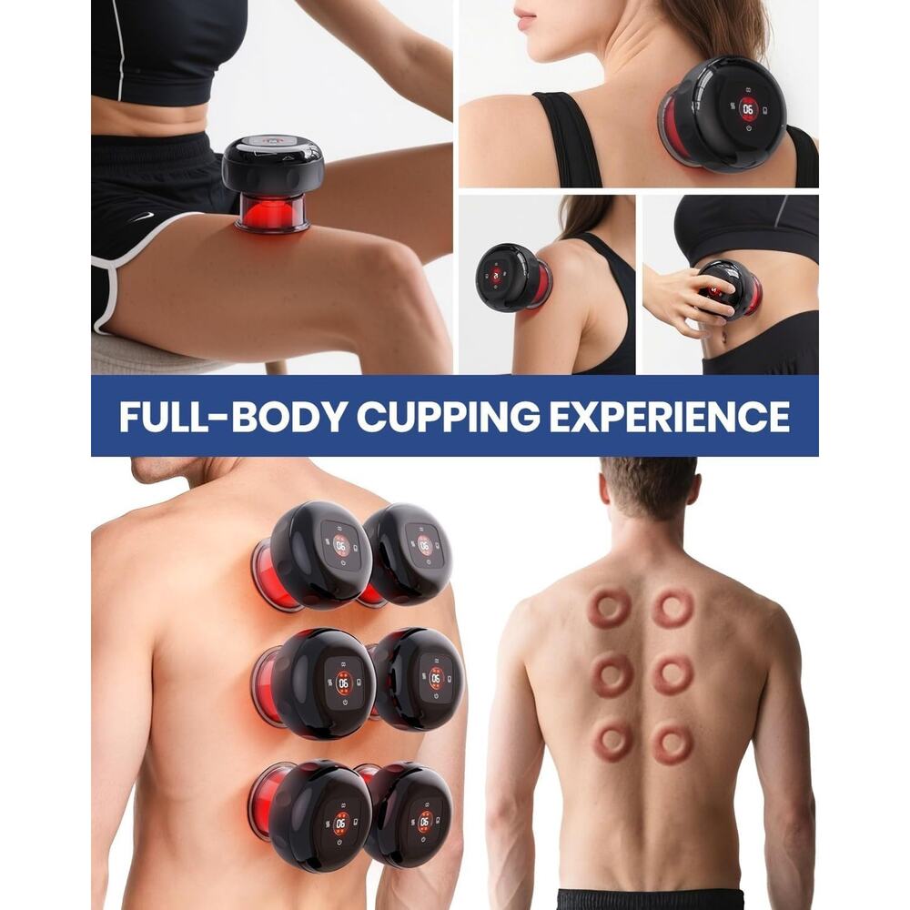 EURPMASK Choose the color of europe 2 Pack 5-in-1 Electric Cupping Kit with Red - Picture 3 of 6